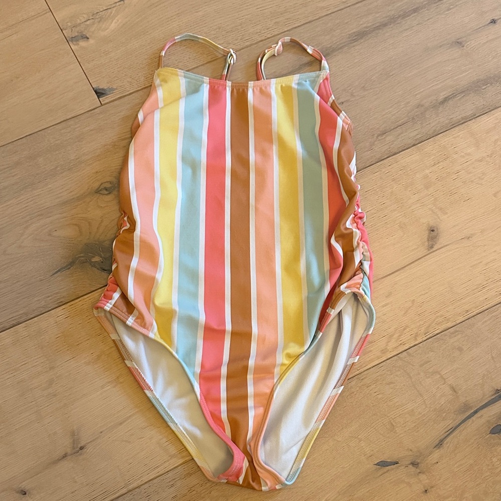 Roxy Multicolor Striped Girls One Piece Swimsuit